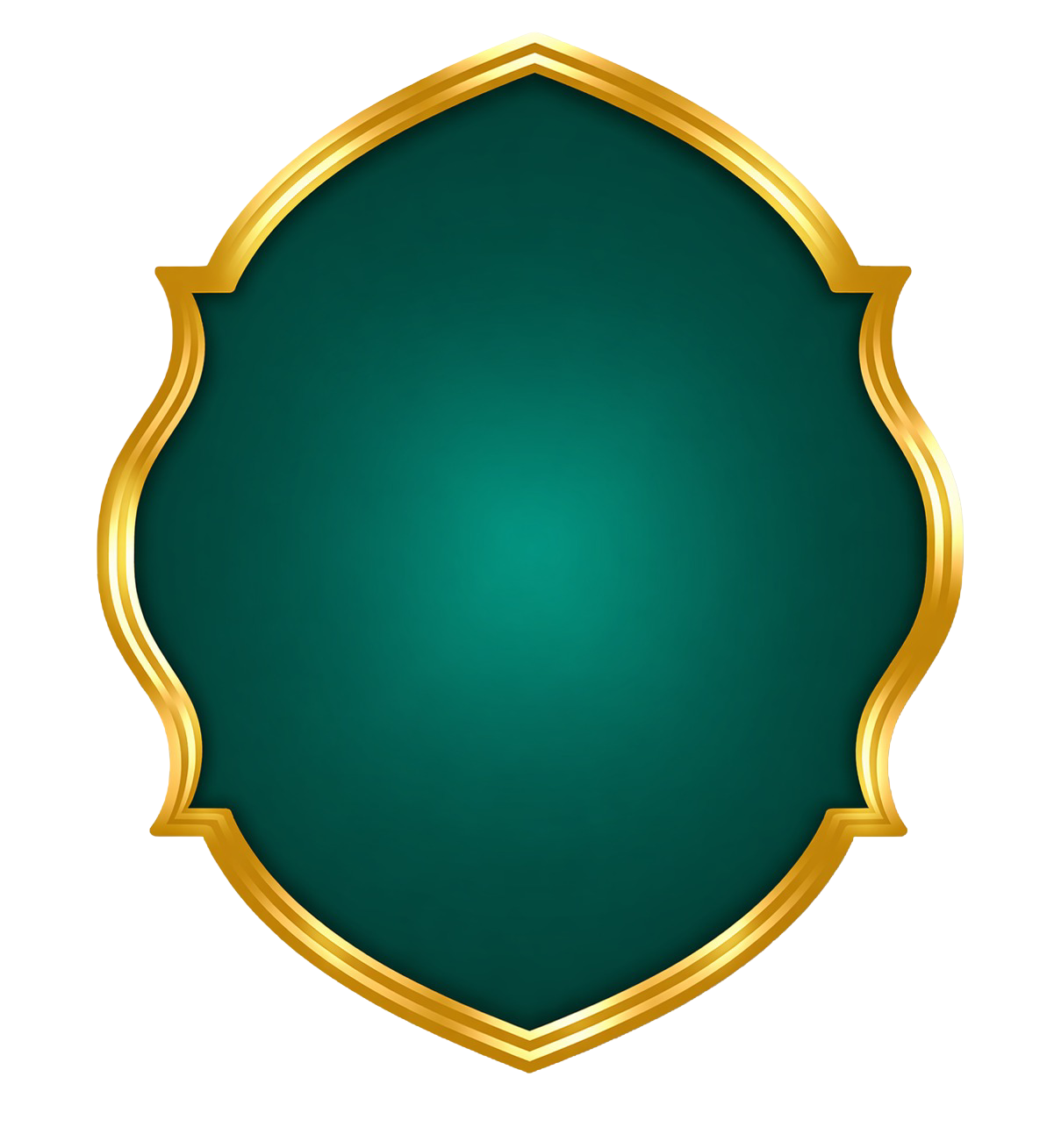 Gold Islamic Frame Green Arabic Ornament PNG
