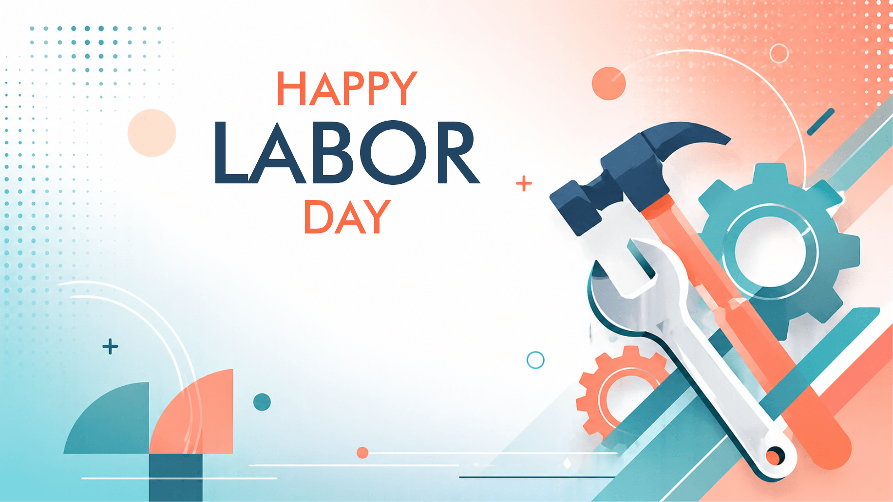 Happy Labor Day Modern Geometric Background PNG