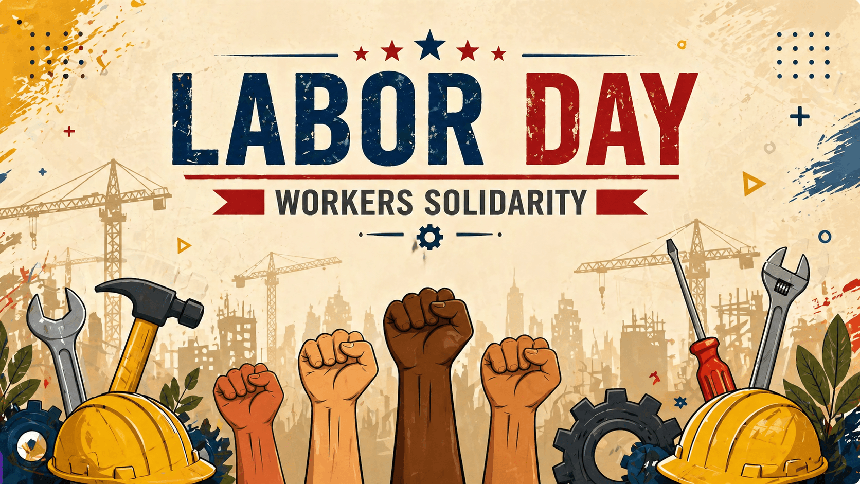 Labor Day Workers Solidarity Poster Background PNG