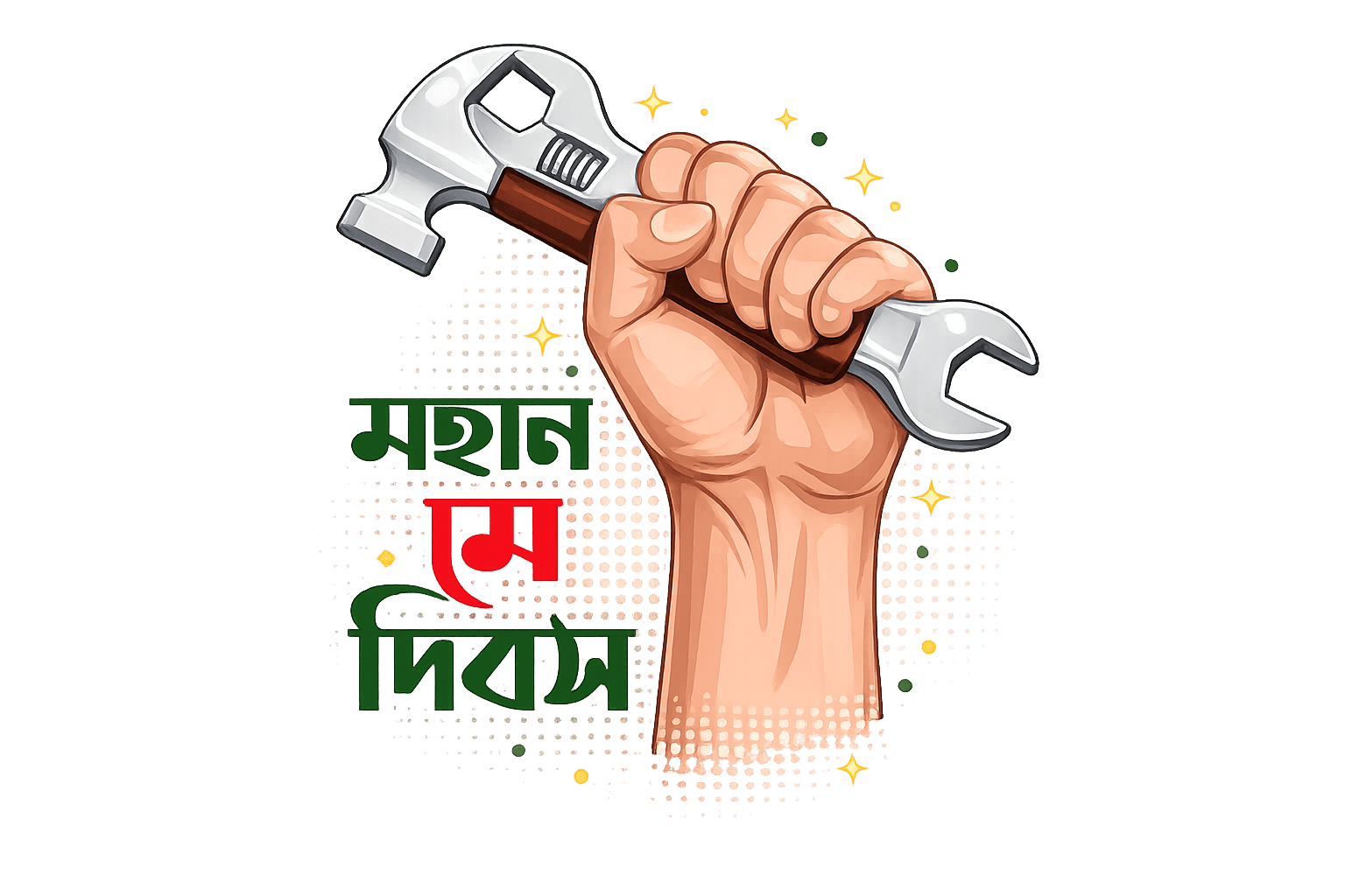 Mohan May Dibos Worker Hand With Tools Bengali PNG