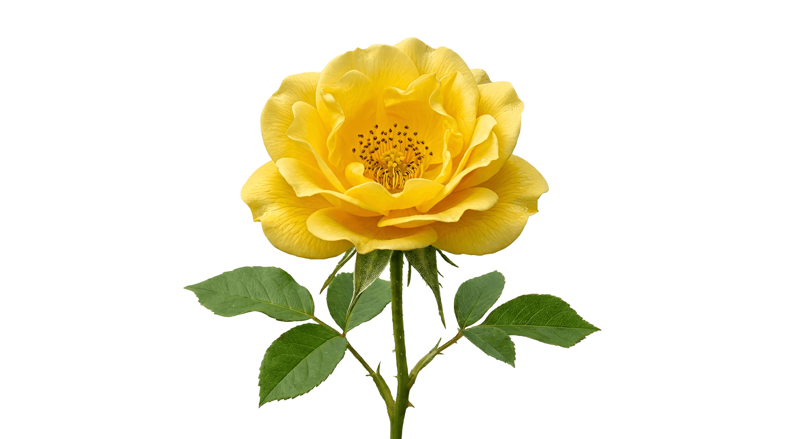 Yellow Rose Flower Single Bloom PNG